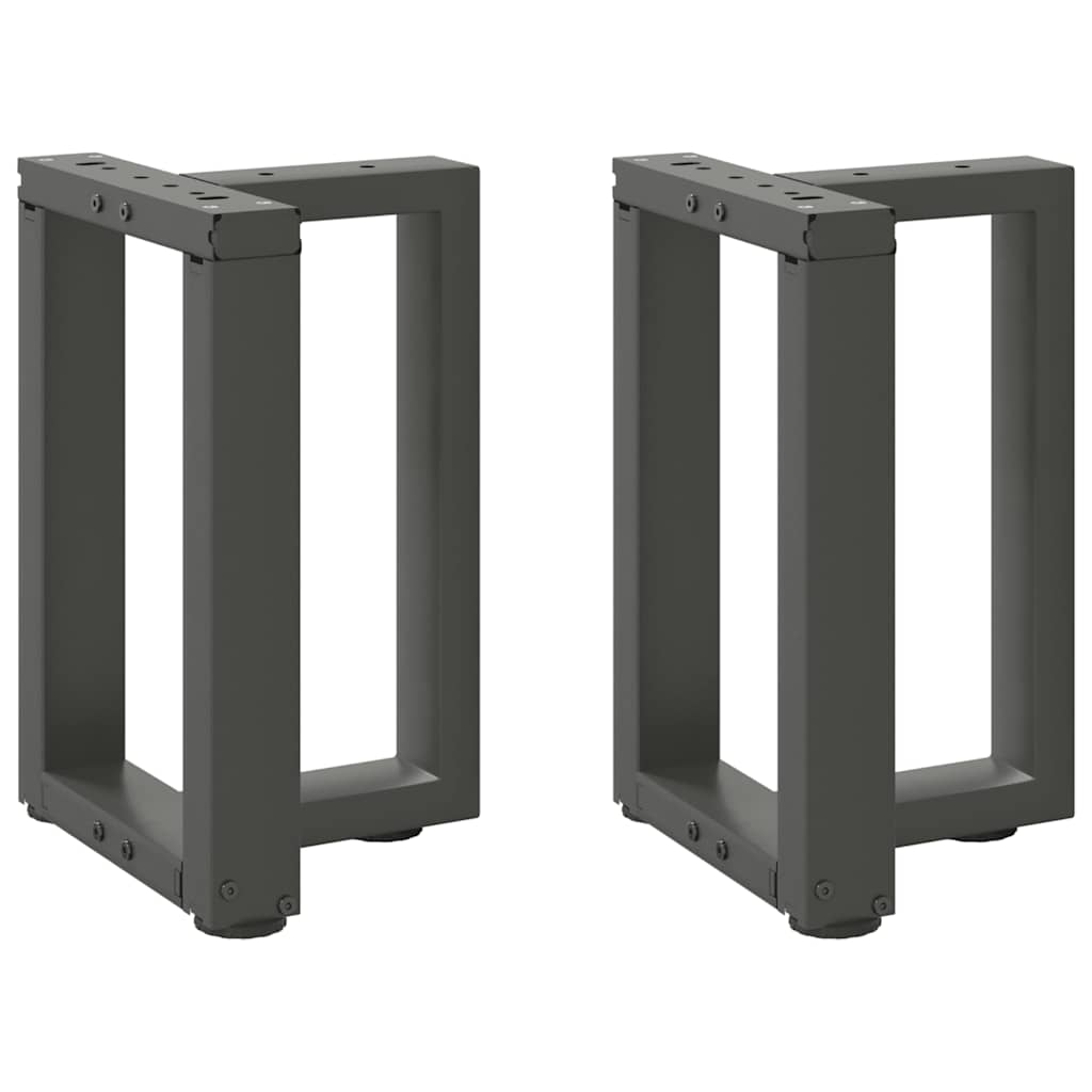 Pieds de table basse en T, 2 pièces, anthracite, 28 x 25 x (42-43) cm, acier