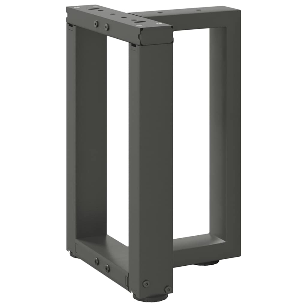 Pieds de table basse en T, 2 pièces, anthracite, 28 x 25 x (42-43) cm, acier