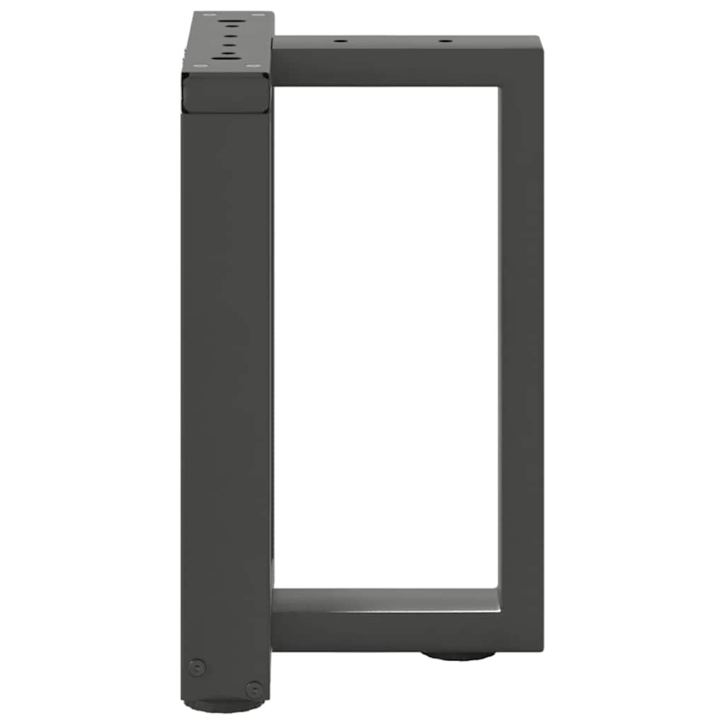 Pieds de table basse en T, 2 pièces, anthracite, 28 x 25 x (42-43) cm, acier