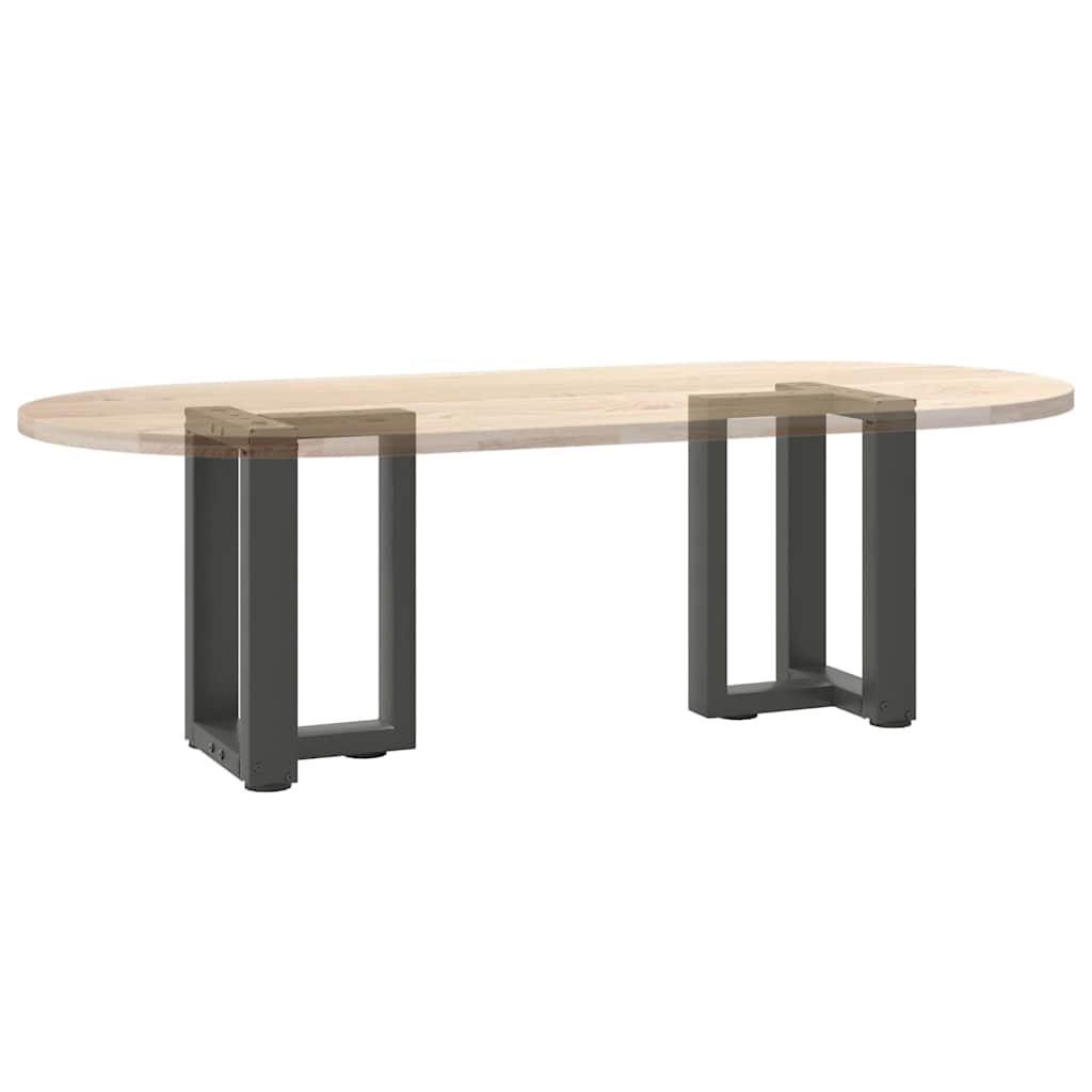 Pieds de table basse en T, 2 pièces, anthracite, 28 x 25 x (42-43) cm, acier