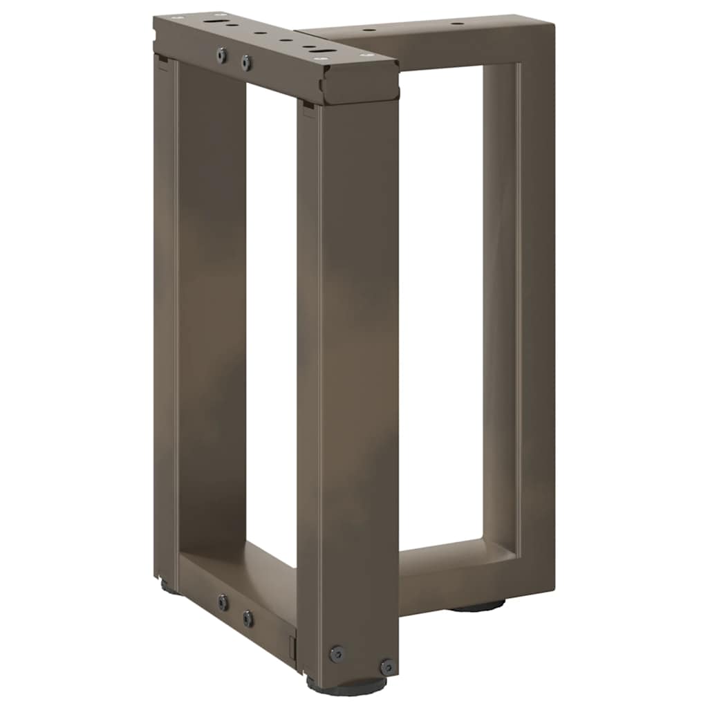 Pieds de table basse en T, 2 pièces, acier naturel, 28 x 25 x (42-43) cm