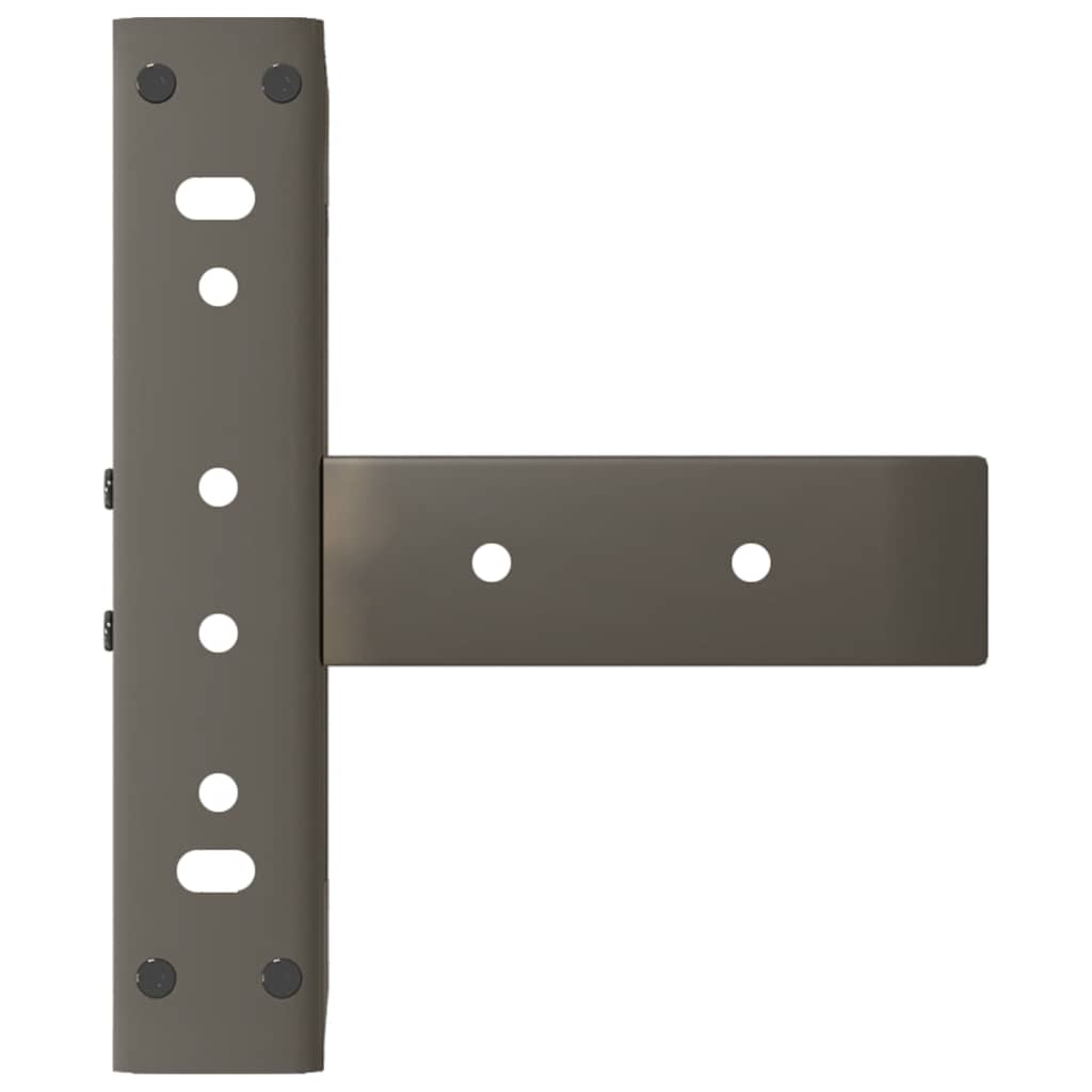 Pieds de table basse en T, 2 pièces, acier naturel, 28 x 25 x (42-43) cm