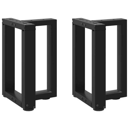Pieds de table basse en T, 2 pièces, noir, 38 x 25 x (42-43) cm, acier
