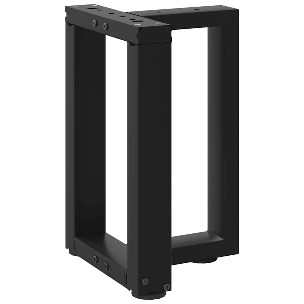 Pieds de table basse en T, 2 pièces, noir, 38 x 25 x (42-43) cm, acier