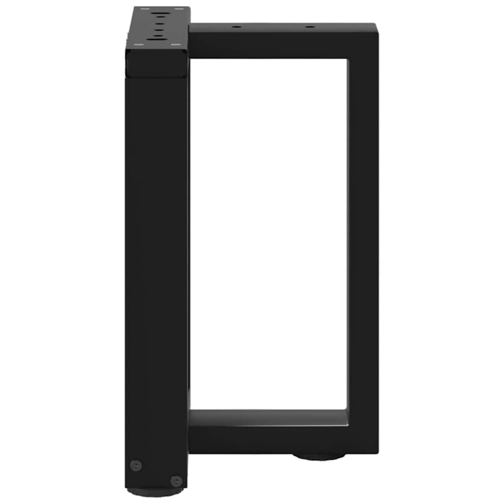 Pieds de table basse en T, 2 pièces, noir, 38 x 25 x (42-43) cm, acier
