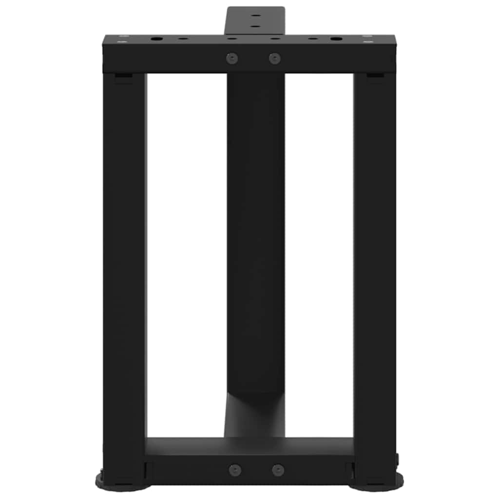 Pieds de table basse en T, 2 pièces, noir, 38 x 25 x (42-43) cm, acier
