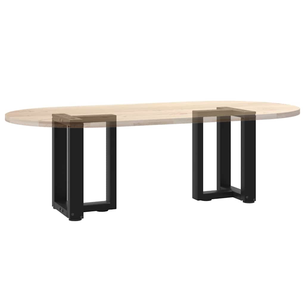 Pieds de table basse en T, 2 pièces, noir, 38 x 25 x (42-43) cm, acier