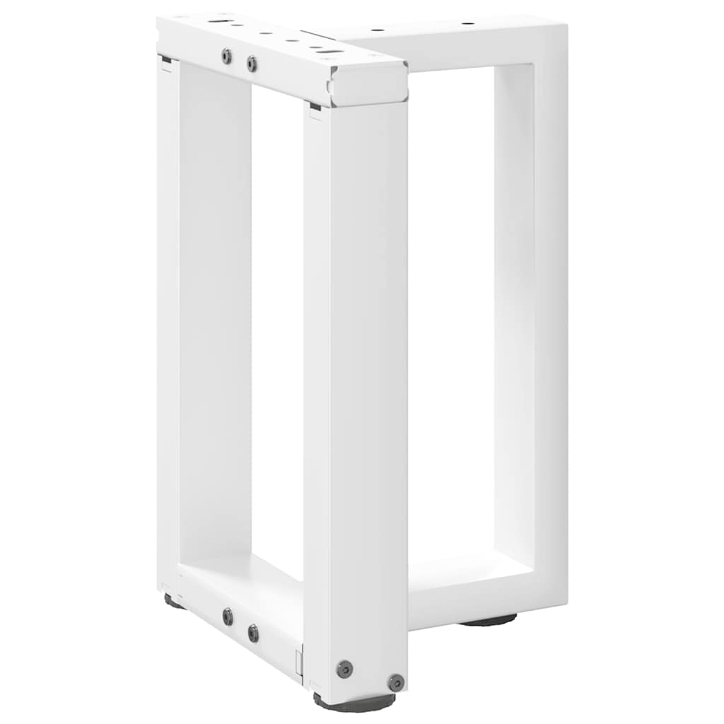 Pieds de table basse en T, 2 pièces, blanc, 38 x 25 x (42-43) cm, acier
