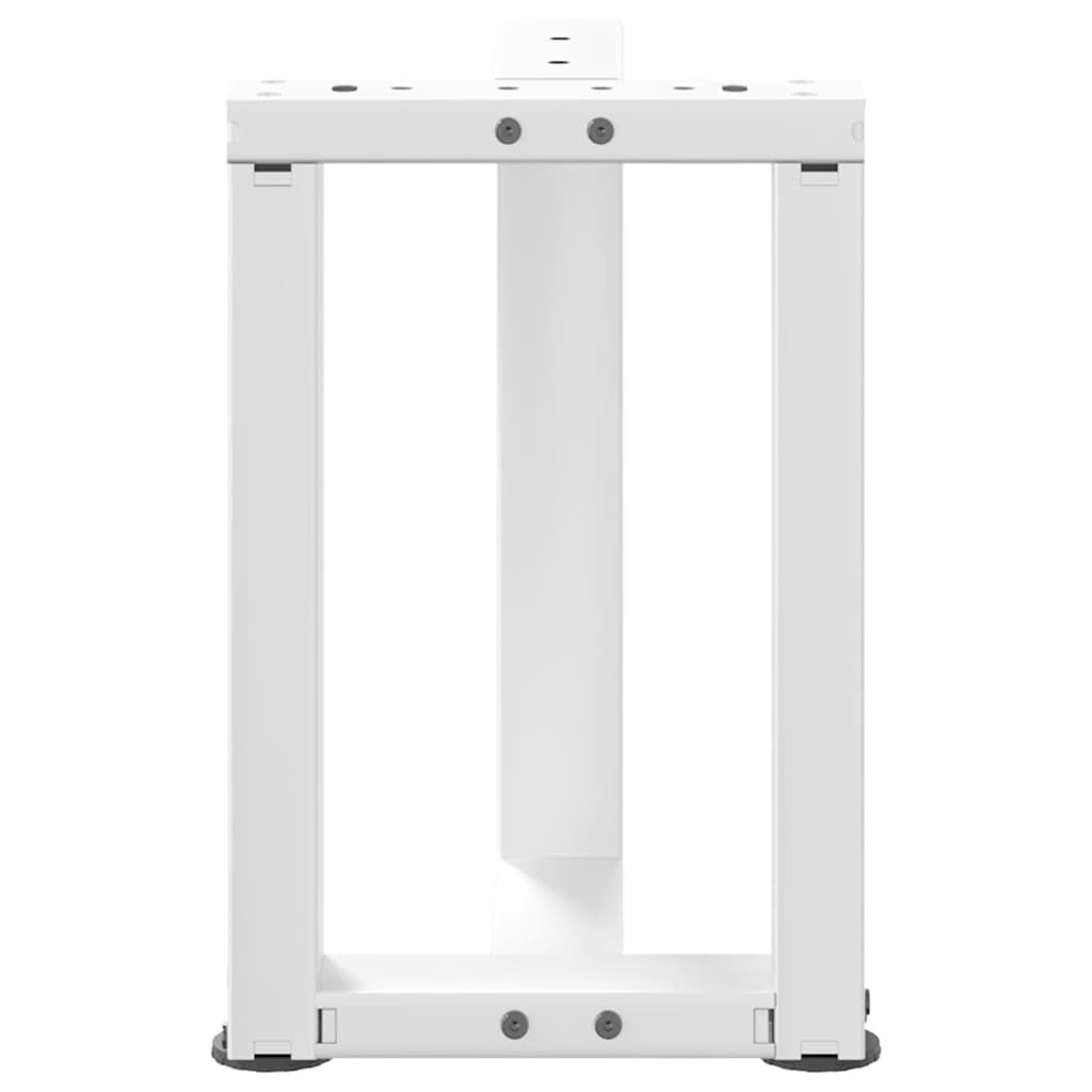 Pieds de table basse en T, 2 pièces, blanc, 38 x 25 x (42-43) cm, acier