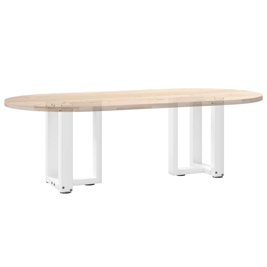 Pieds de table basse en T, 2 pièces, blanc, 38 x 25 x (42-43) cm, acier