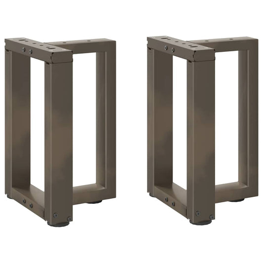 Pieds de table basse en T, 2 pièces, acier naturel, 38 x 25 x (42-43) cm