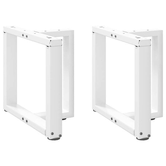 Pieds de table basse en T, 2 pièces, blanc, 50 x 25 x (42-43) cm, acier
