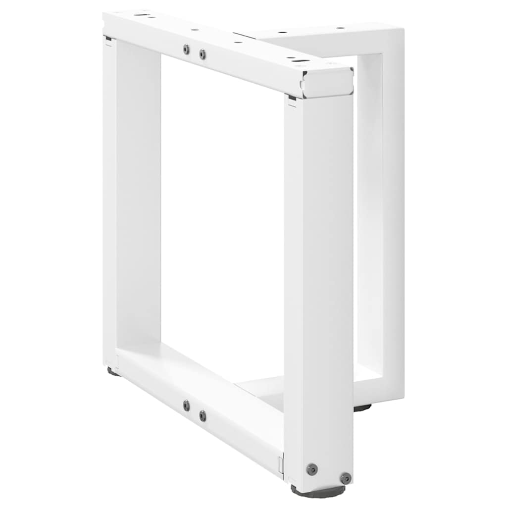 Pieds de table basse en T, 2 pièces, blanc, 50 x 25 x (42-43) cm, acier