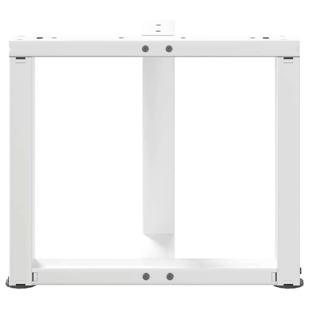 Pieds de table basse en T, 2 pièces, blanc, 50 x 25 x (42-43) cm, acier