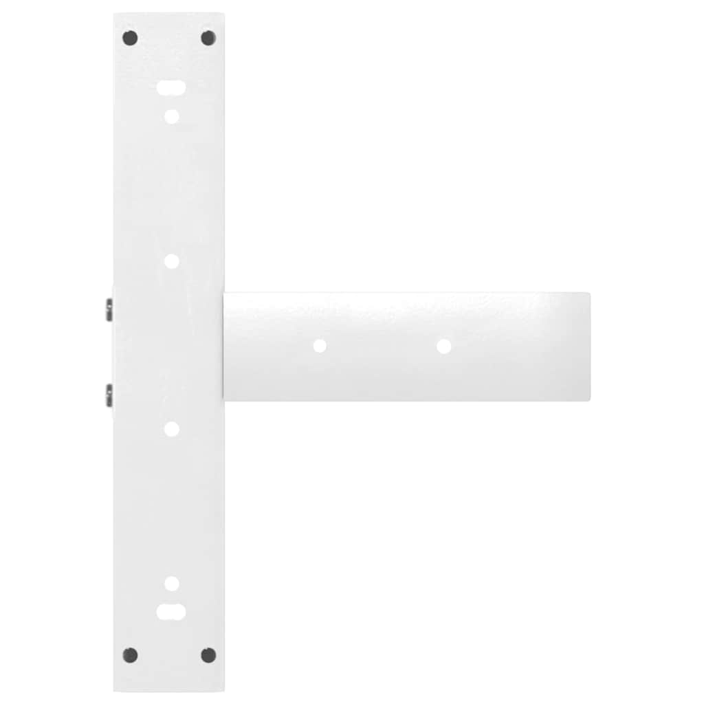 Pieds de table basse en T, 2 pièces, blanc, 50 x 25 x (42-43) cm, acier