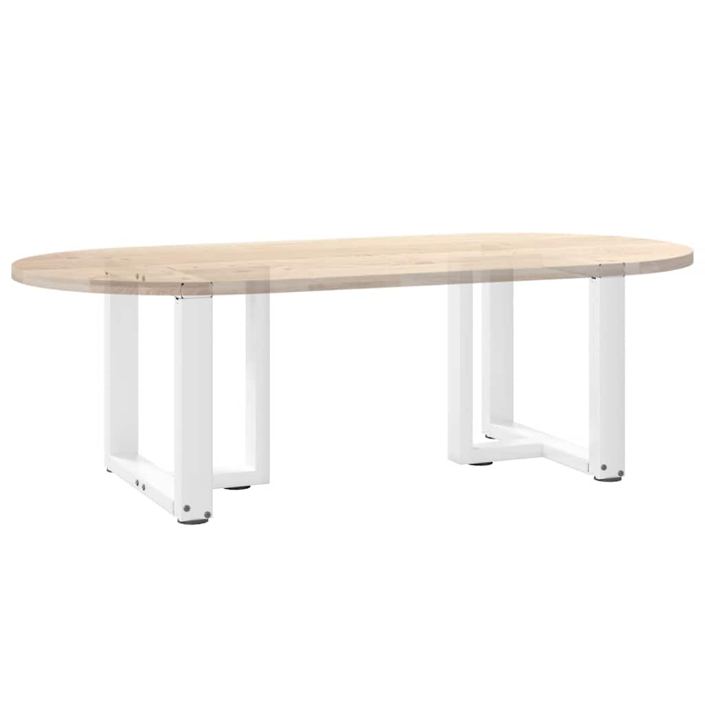 Pieds de table basse en T, 2 pièces, blanc, 50 x 25 x (42-43) cm, acier