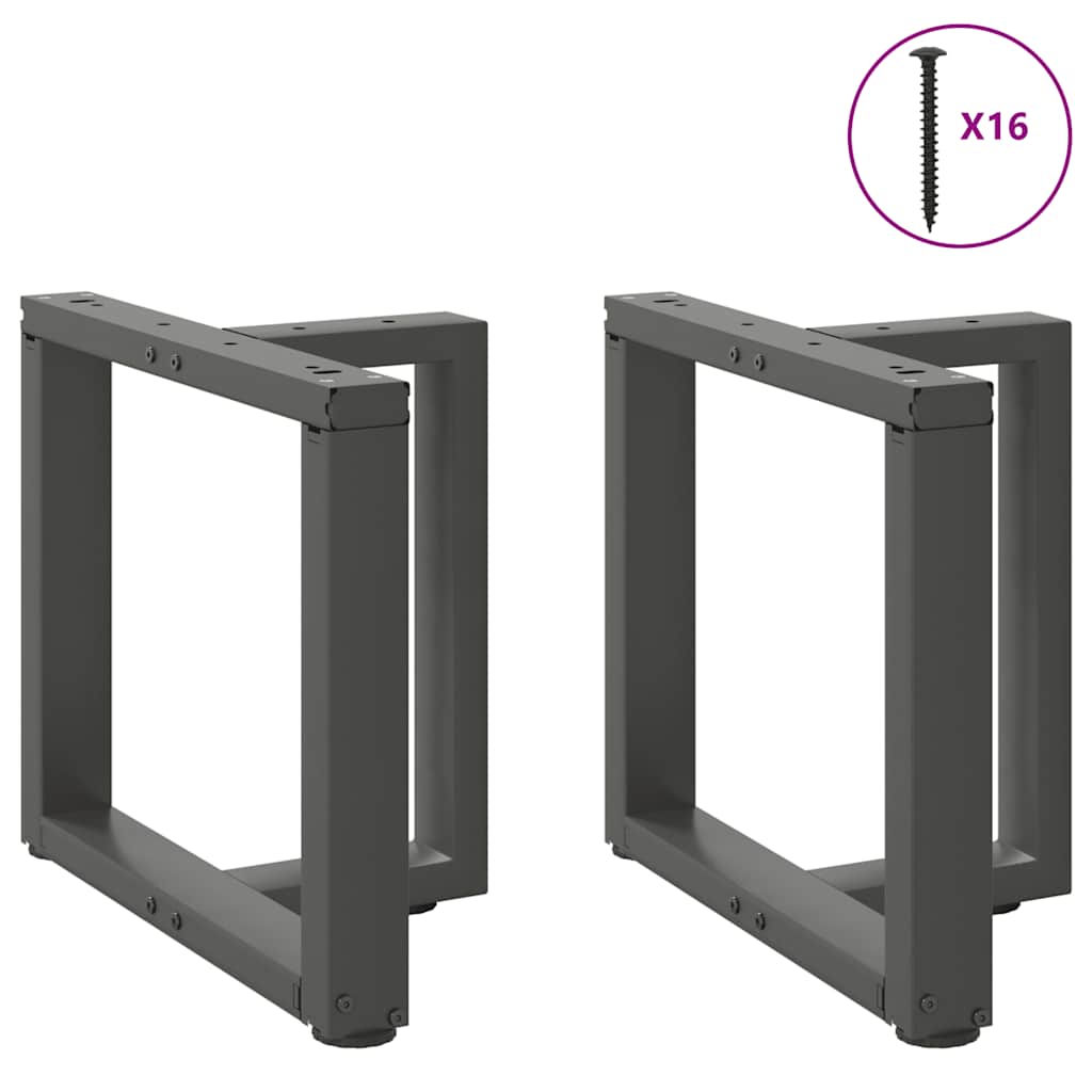 Coffee table legs T-shape 2 pcs. Anthracite 50x25x(42-43) cm steel