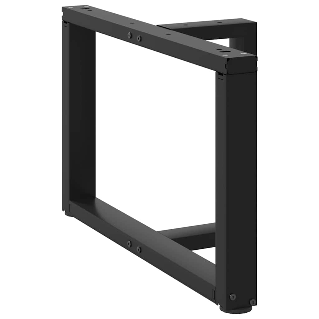 Pieds de table basse en T, 2 pièces, noir, 60 x 25 x (42-43) cm, acier