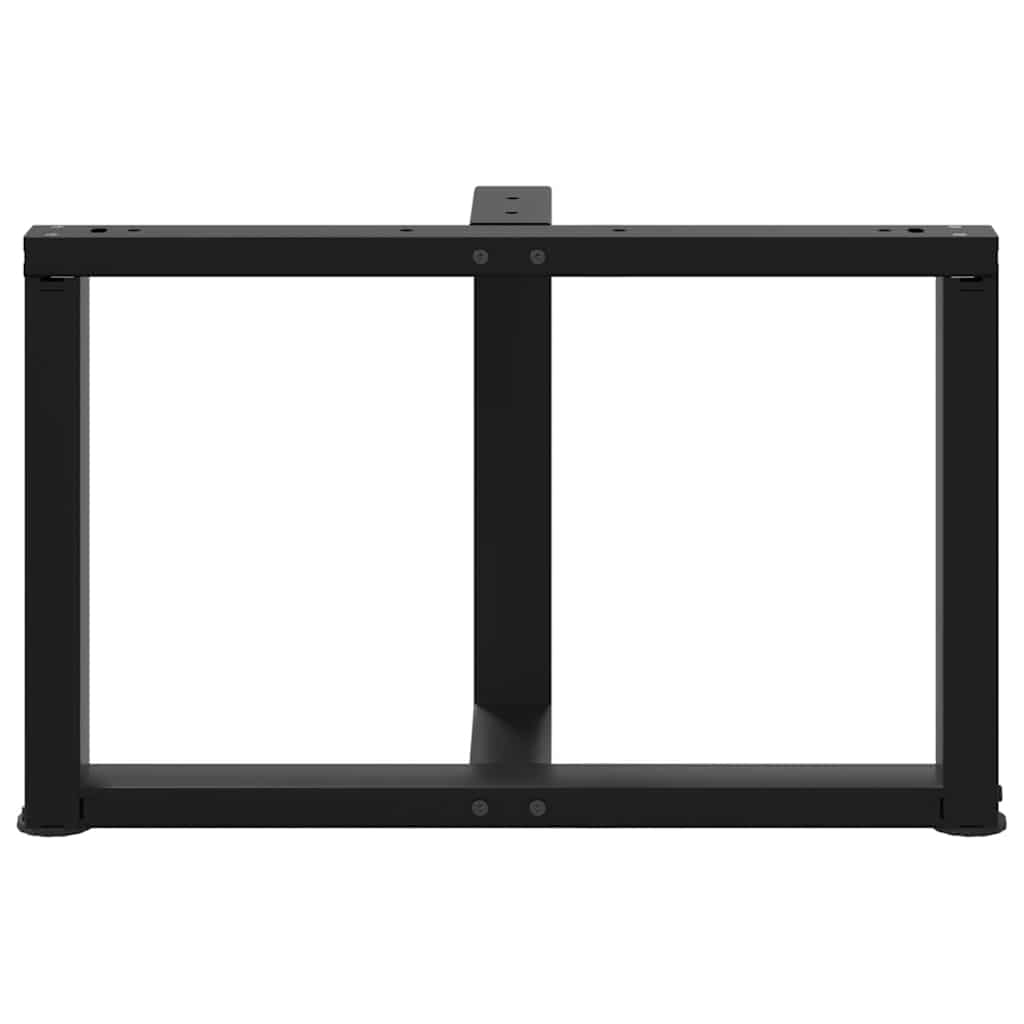 Pieds de table basse en T, 2 pièces, noir, 60 x 25 x (42-43) cm, acier