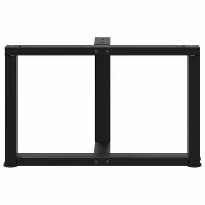 Couchtischbeine T-Form 2 Stk. Schwarz 60x25x(42-43) cm Stahl