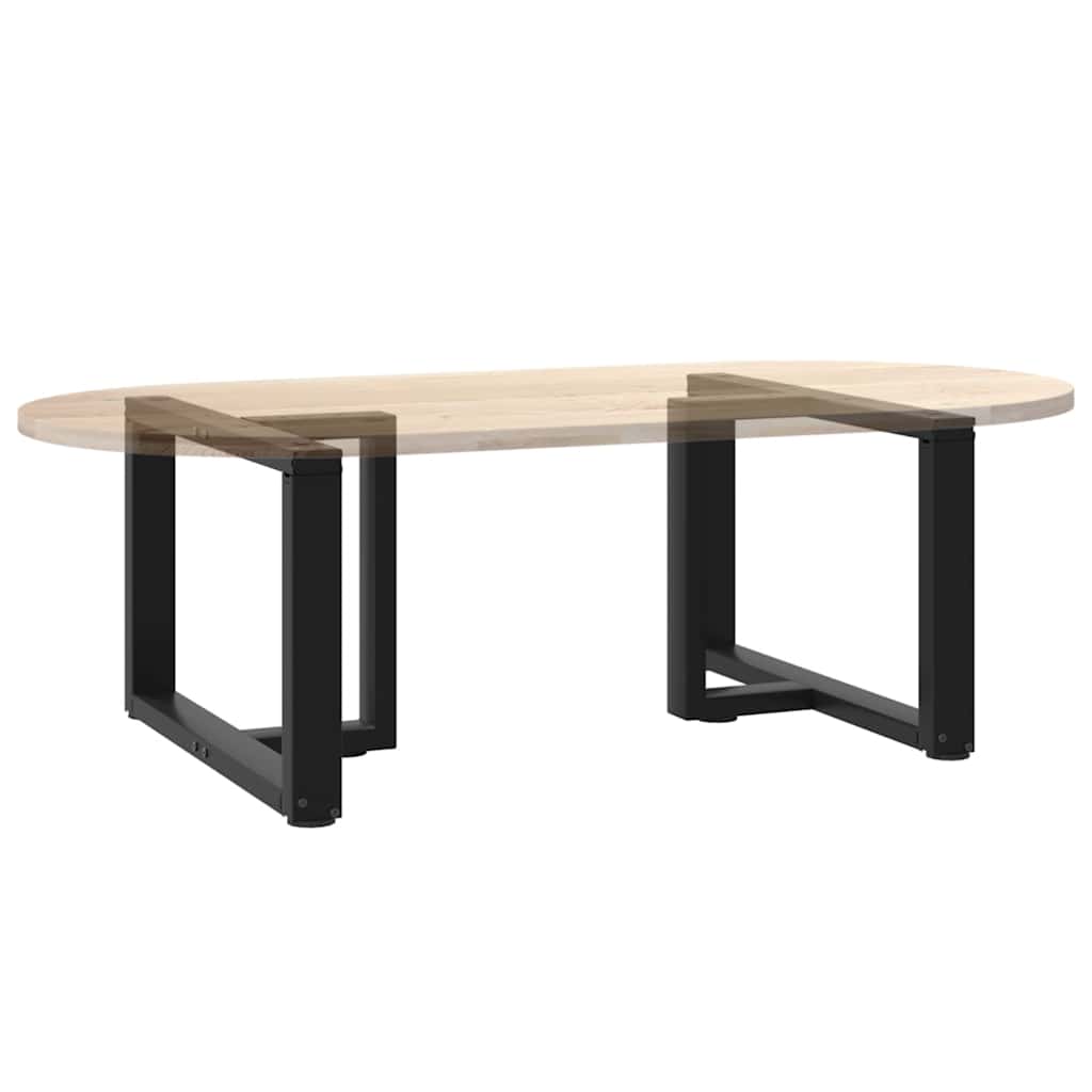 Pieds de table basse en T, 2 pièces, noir, 60 x 25 x (42-43) cm, acier