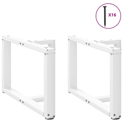 Couchtischbeine T-Form 2 Stk. Weiß 60x25x(42-43) cm Stahl