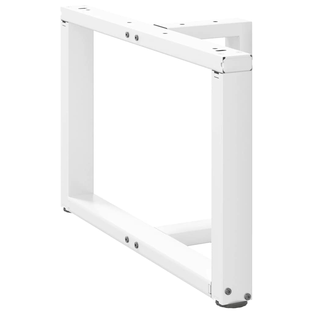 Pieds de table basse en T, 2 pièces, blanc, 60 x 25 x (42-43) cm, acier