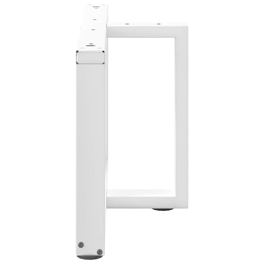 Pieds de table basse en T, 2 pièces, blanc, 60 x 25 x (42-43) cm, acier