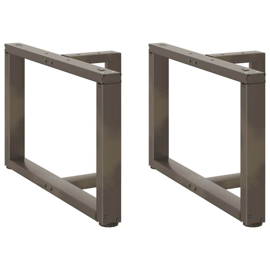 Pieds de table basse en T, 2 pièces, acier naturel, 60 x 25 x (42-43) cm