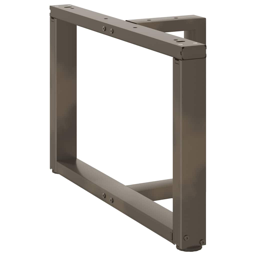 Pieds de table basse en T, 2 pièces, acier naturel, 60 x 25 x (42-43) cm
