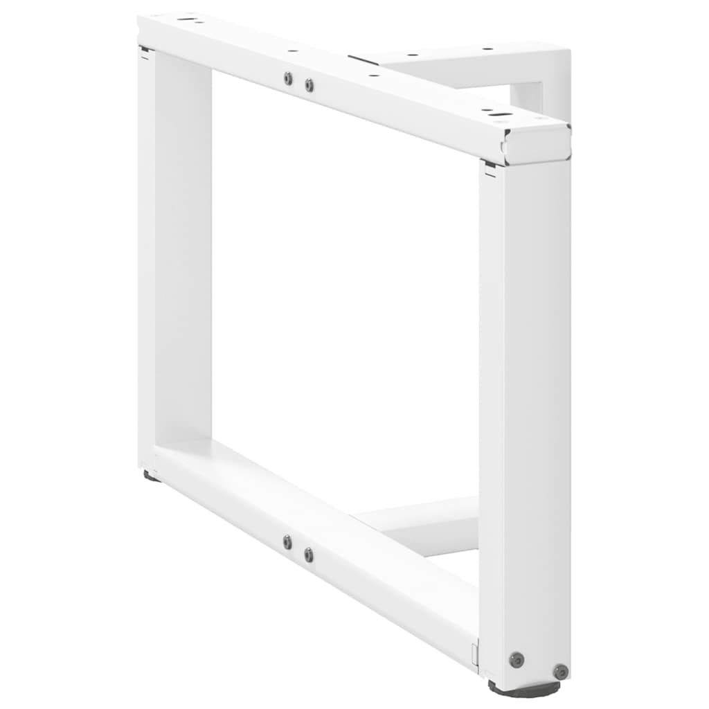 Pieds de table basse en T, 2 pièces, blanc, 70 x 25 x (42-43) cm, acier