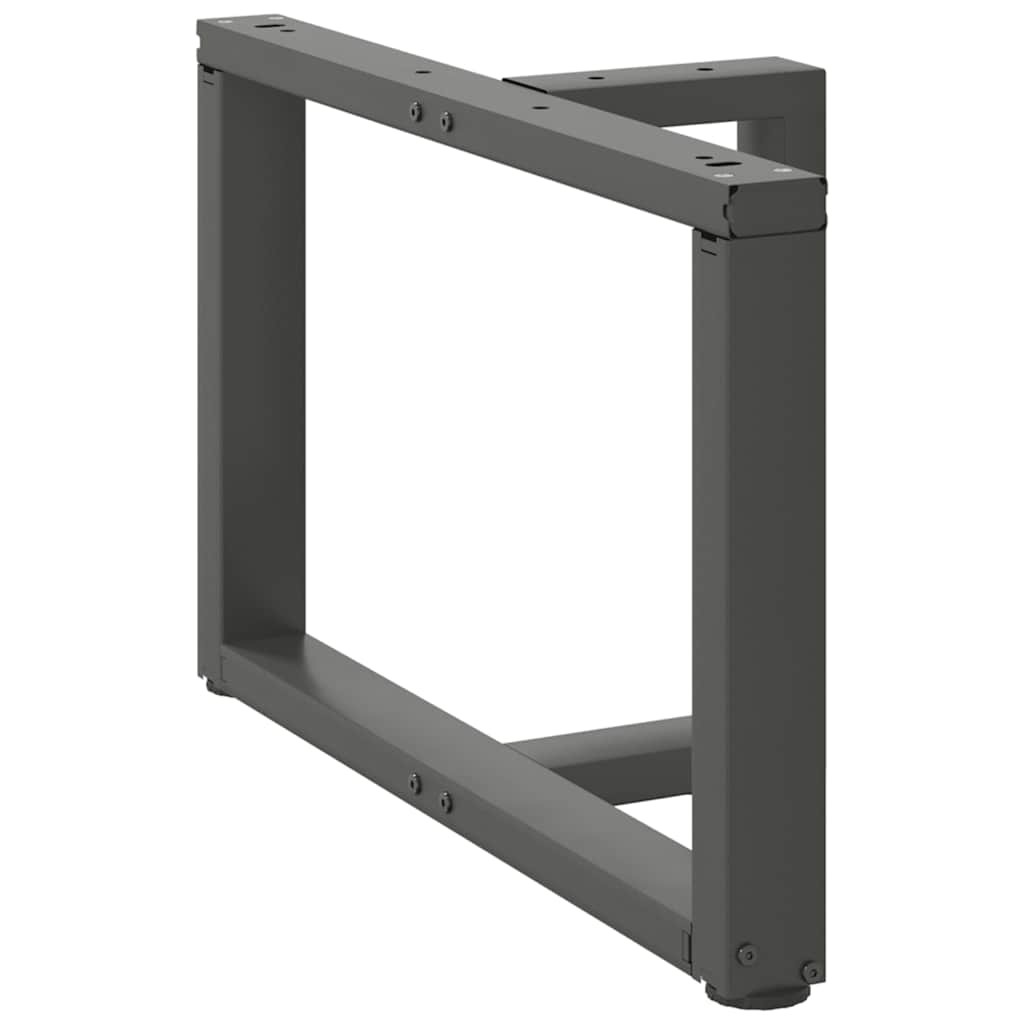 Pieds de table basse en T, 2 pièces, anthracite, 70 x 25 x (42-43) cm, acier