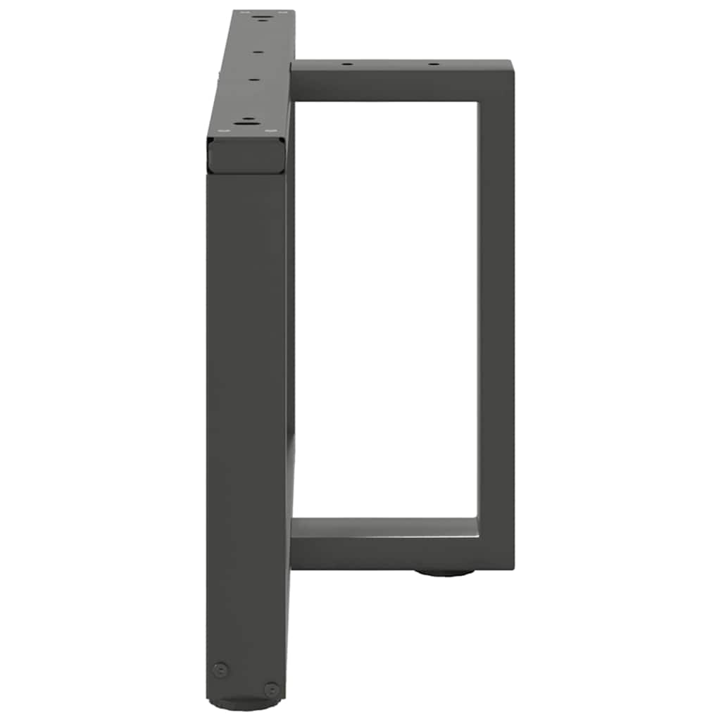 Pieds de table basse en T, 2 pièces, anthracite, 70 x 25 x (42-43) cm, acier