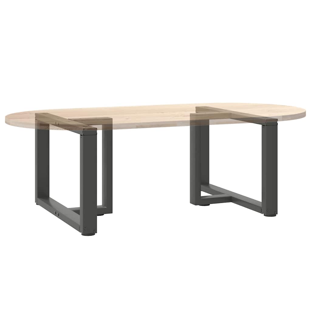 Pieds de table basse en T, 2 pièces, anthracite, 70 x 25 x (42-43) cm, acier