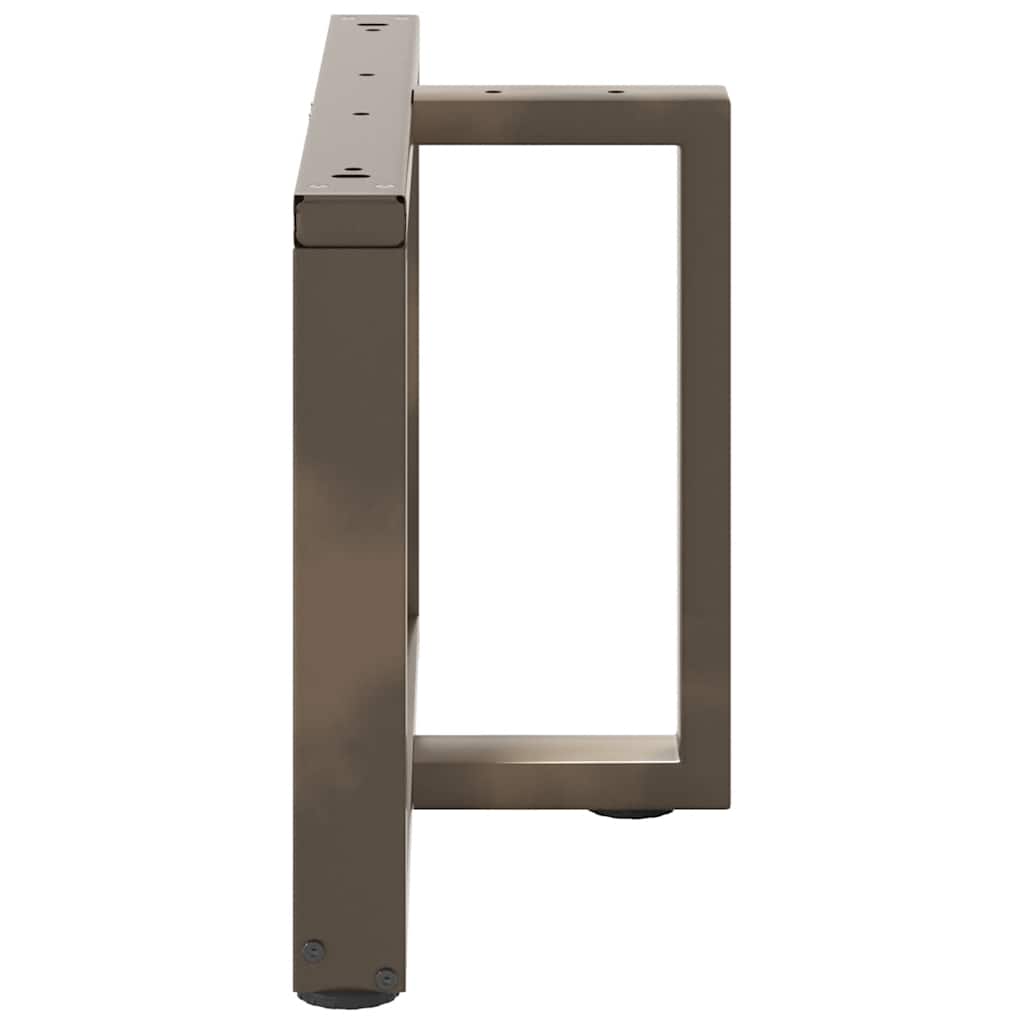 Pieds de table basse en T, 2 pièces, acier naturel, 70 x 25 x (42-43) cm