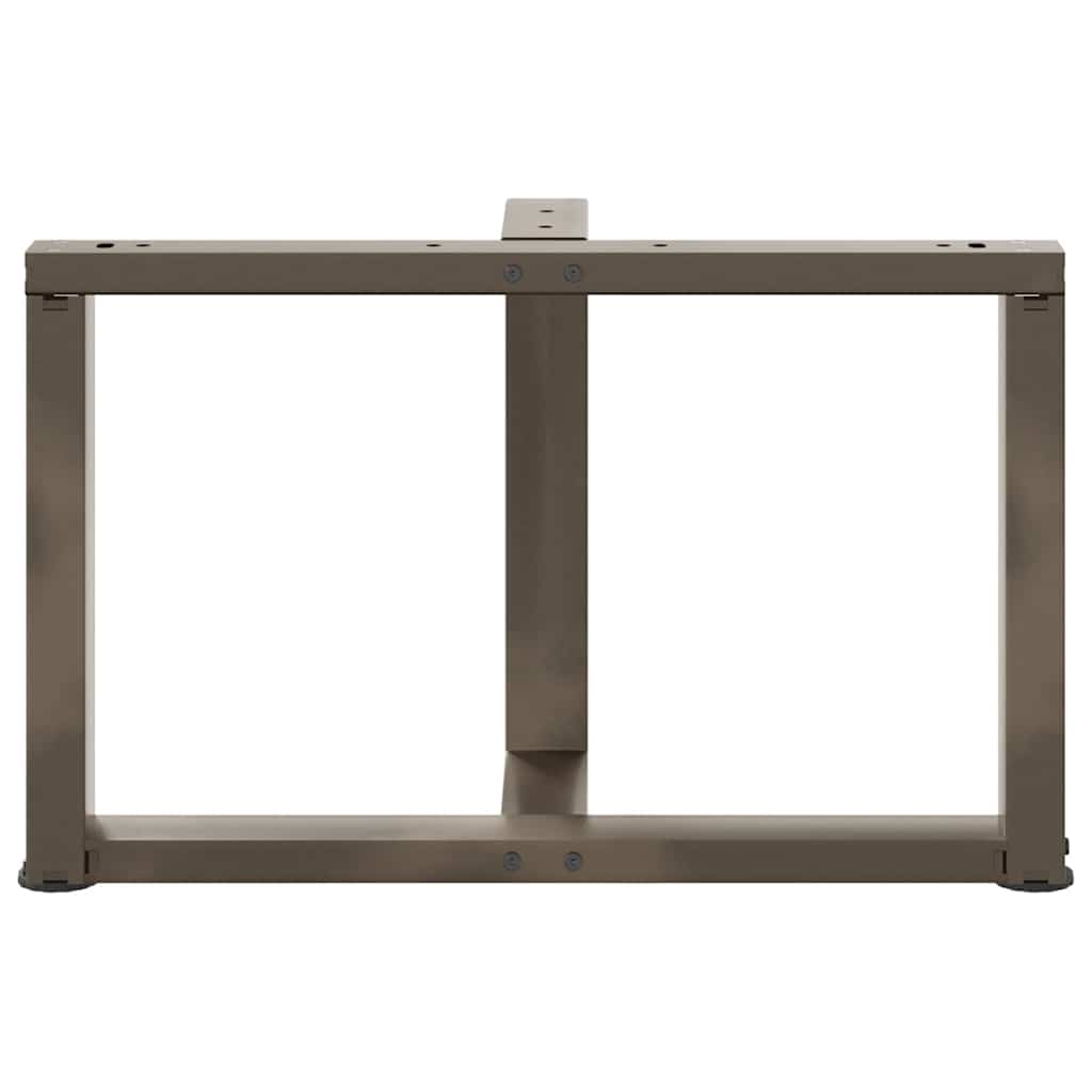 Pieds de table basse en T, 2 pièces, acier naturel, 70 x 25 x (42-43) cm