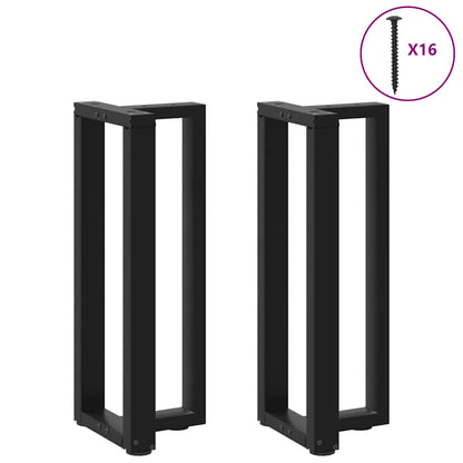 Konsolentischbeine T-Form 2 Stk. Schwarz 25x28x(72-73) cm Stahl