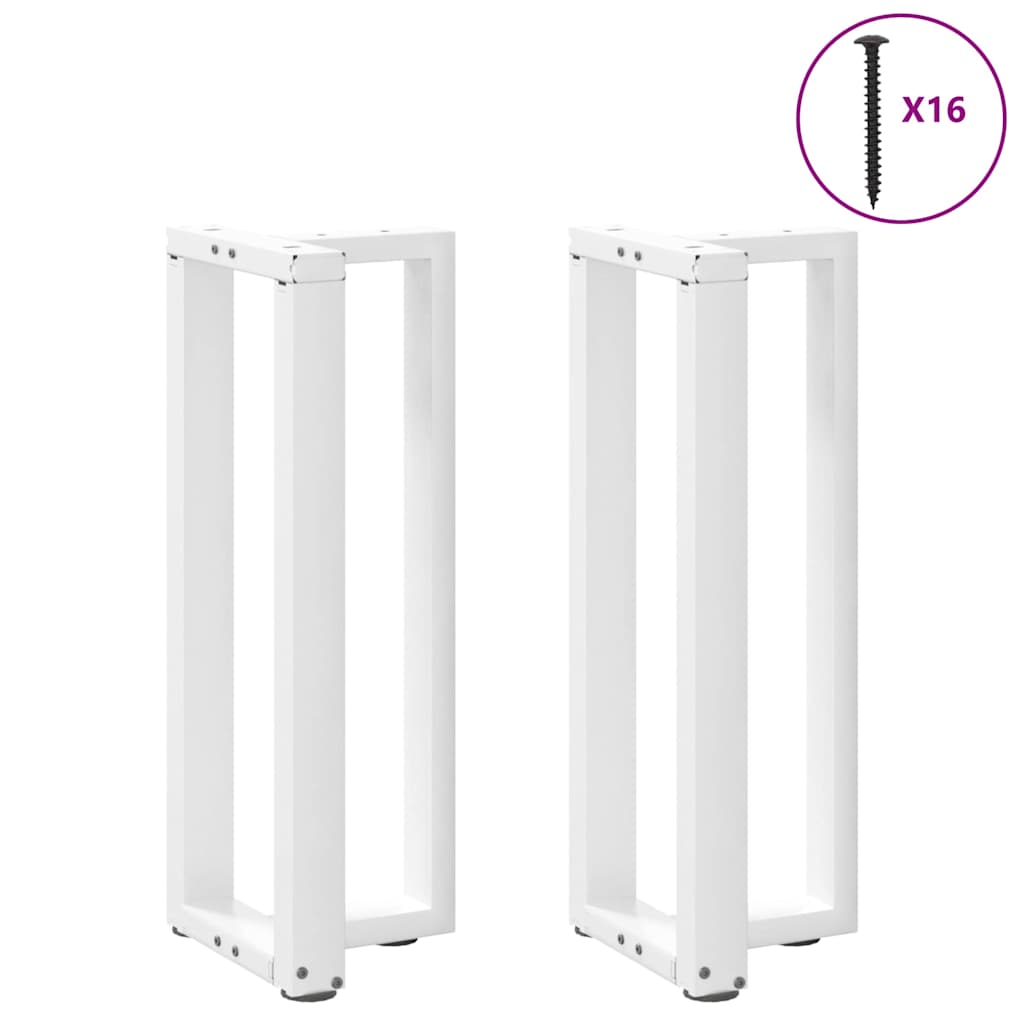 Konsolentischbeine T-Form 2 Stk. Weiß 25x28x(72-73) cm Stahl