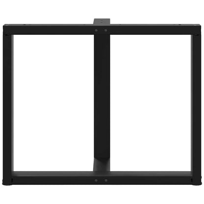 Esstischbeine T-Form 2 Stk. Schwarz 100x35x(72-73) cm Stahl