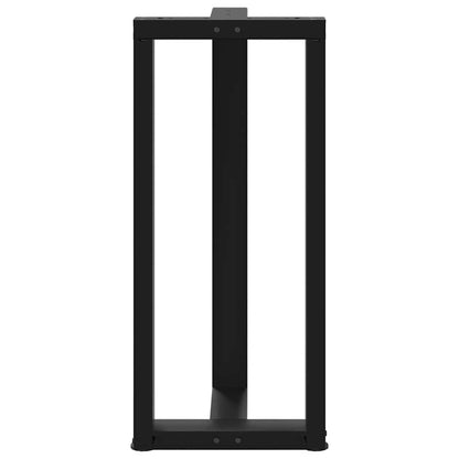 Bartischbeine T-Form 2 Stk. Schwarz 40x35x(90-91) cm Stahl