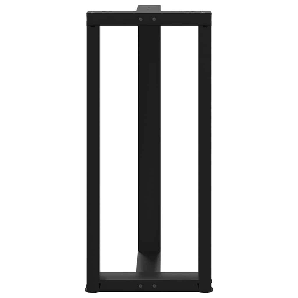 Bartischbeine T-Form 2 Stk. Schwarz 50x35x(90-91) cm Stahl