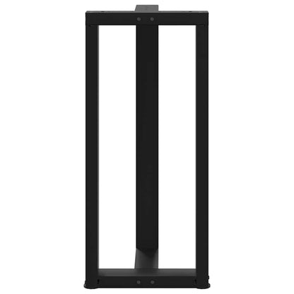 Bartischbeine T-Form 2 Stk. Schwarz 50x35x(90-91) cm Stahl