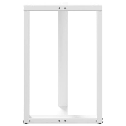Bartischbeine T-Form 2 Stk. Weiß 60x35x(90-91) cm Stahl
