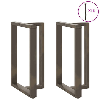 Bartischbeine T-Form 2 Stk. Naturstahl 60x35x(90-91) cm Stahl