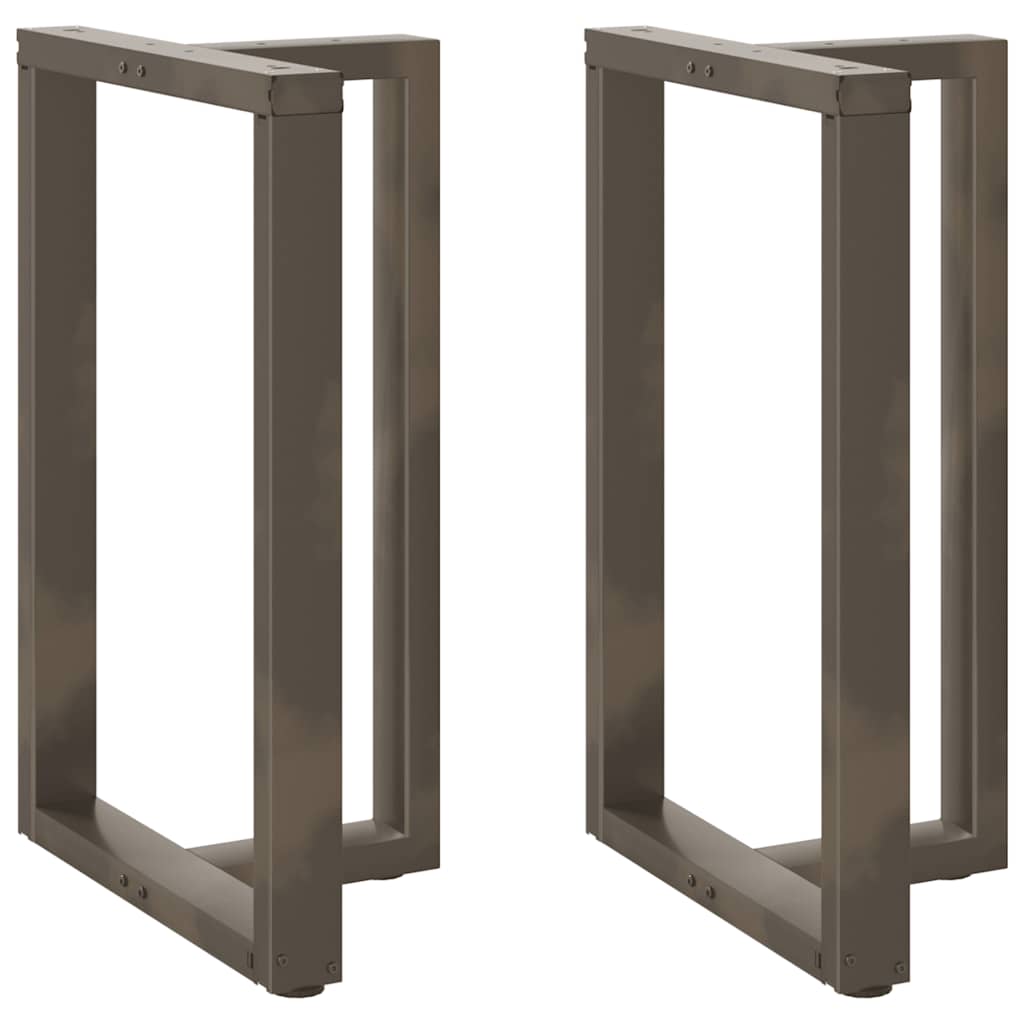 Bartischbeine T-Form 2 Stk. Naturstahl 60x35x(90-91) cm Stahl