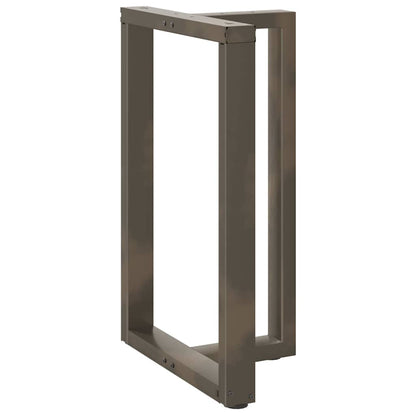Bartischbeine T-Form 2 Stk. Naturstahl 60x35x(90-91) cm Stahl