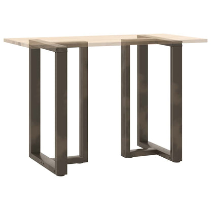 Bartischbeine T-Form 2 Stk. Naturstahl 60x35x(90-91) cm Stahl