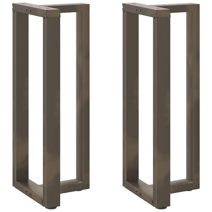 Bartischbeine T-Form 2 Stk. Naturstahl 40x35x(100-101) cm Stahl