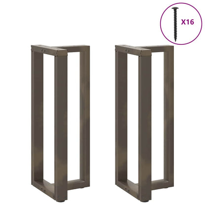 Bartischbeine T-Form 2 Stk. Naturstahl 40x35x(100-101) cm Stahl