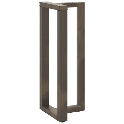 Bartischbeine T-Form 2 Stk. Naturstahl 40x35x(100-101) cm Stahl